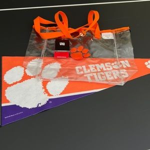Clemson Clear Stadium Bag and Flag
